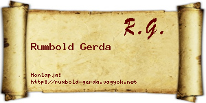 Rumbold Gerda névjegykártya